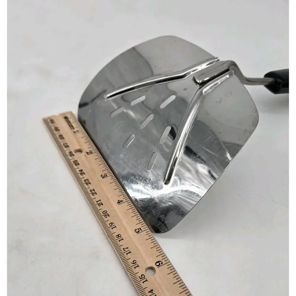 Foley Stainless MPLS Vintage Wide Slotted Spatula Curve Flipper Fish Turner